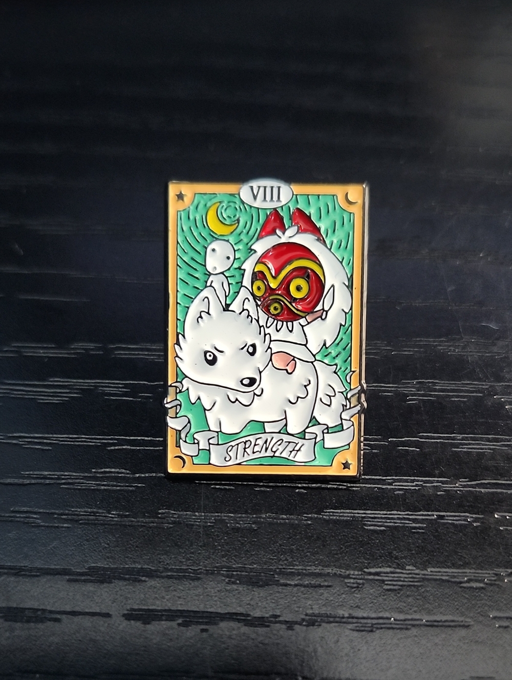Studio Ghibli inspired "Strength" tarot card Enamel Pin